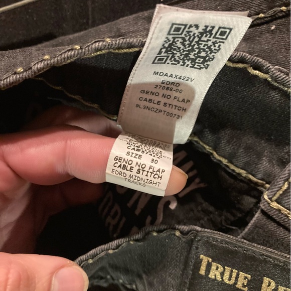 $OLD Womens Geno RelaxedSlim CableStitch in “MIDNIGHT TRACKS” wash True Religion - Picture 5 of 8